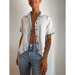 Vintage Denim Blouse Women's Small